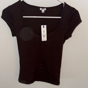 Garage Black Short Sleeve Scoop Neck Tee